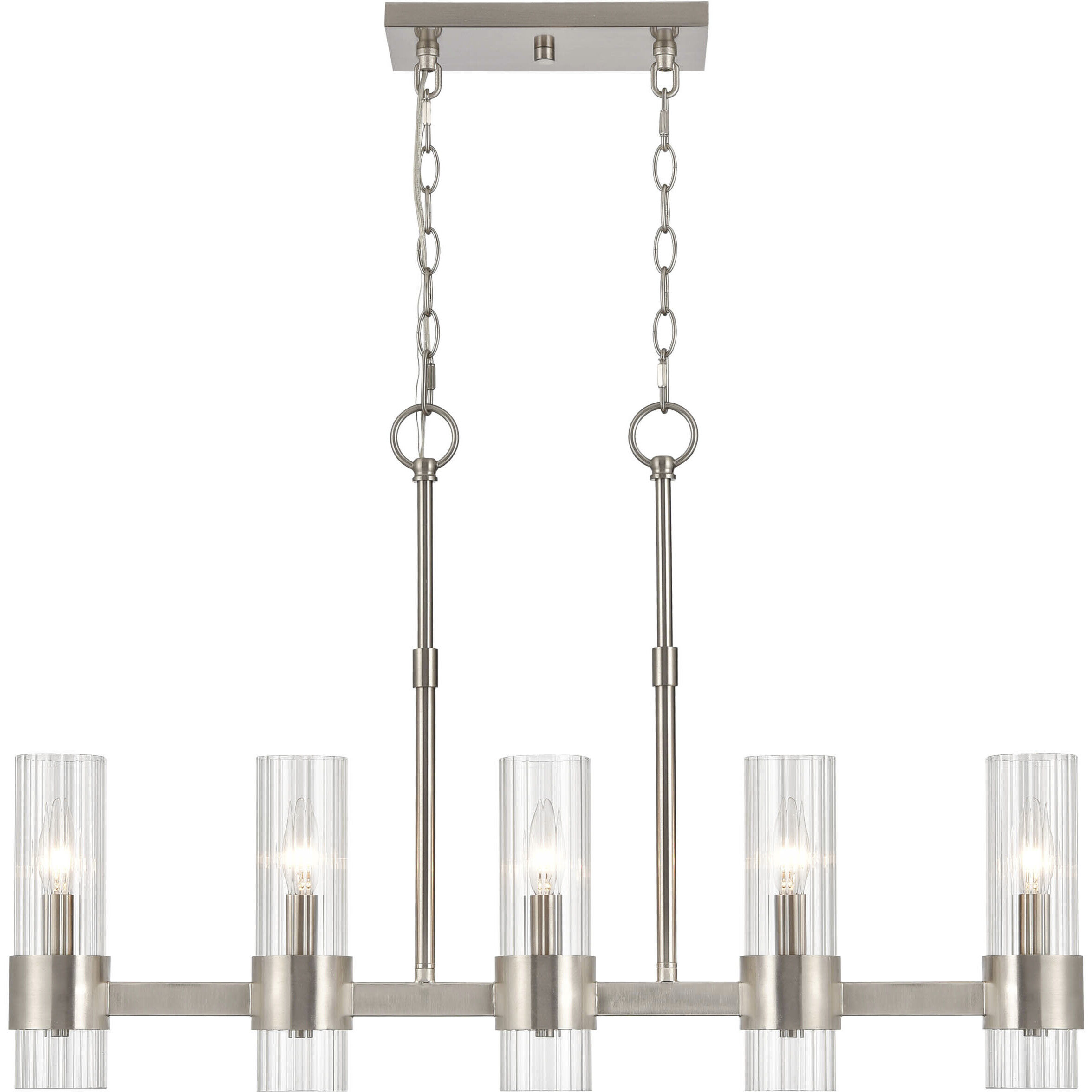 Caberton 5 Light 32 inch Brushed Nickel Chandelier Ceiling Light